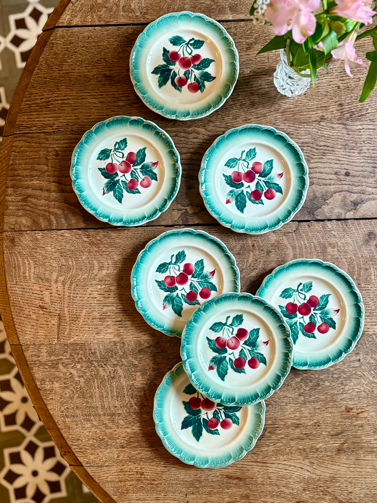 Lot de 7 assiettes à dessert vintage Badonvilier
