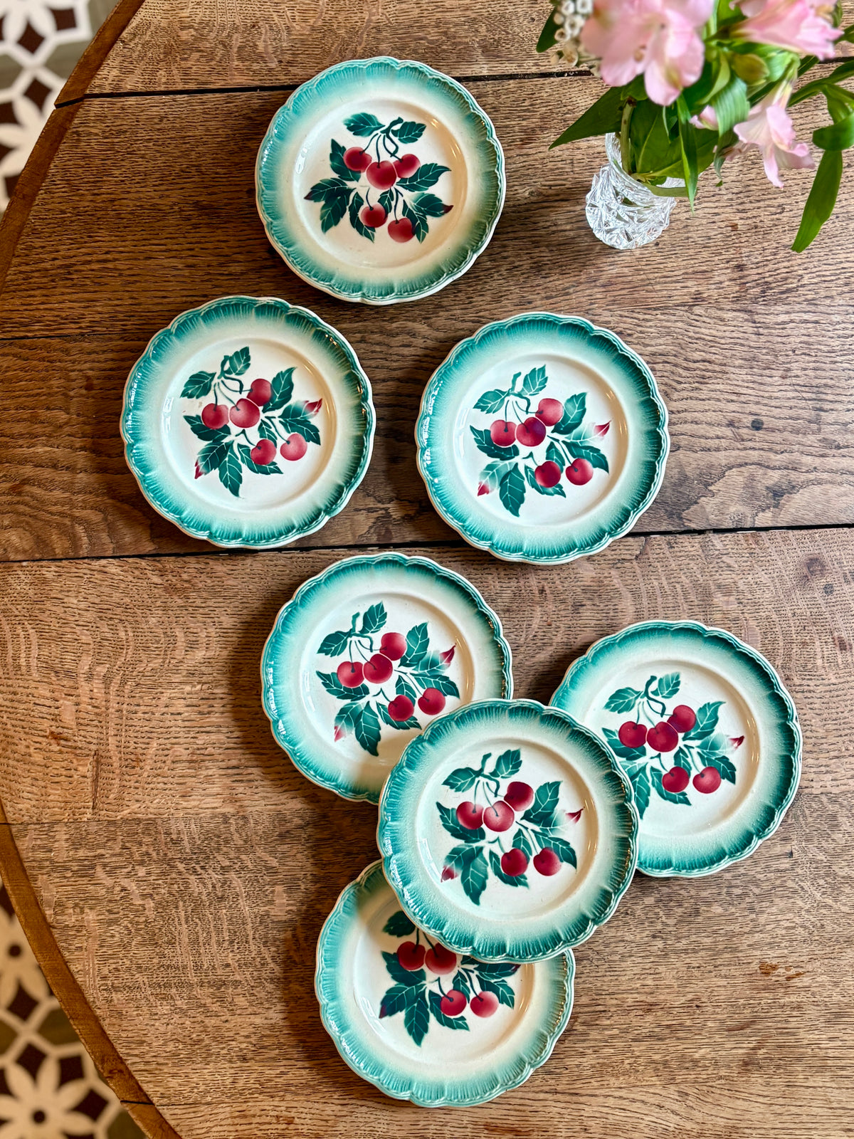 Lot de 7 assiettes à dessert vintage Badonvilier