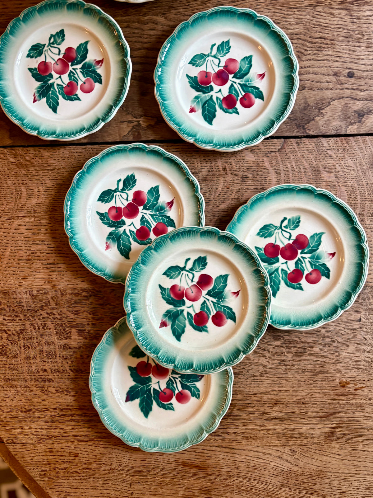 Lot de 7 assiettes à dessert vintage Badonvilier