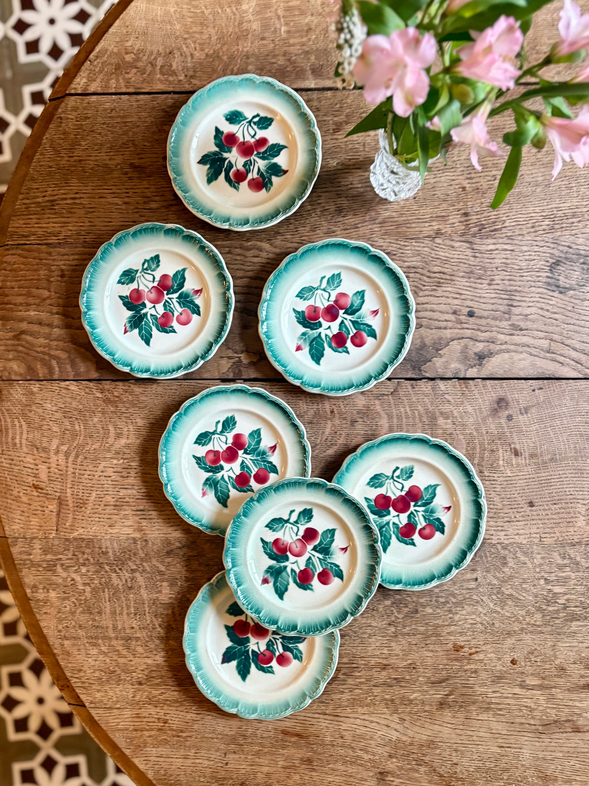 Lot de 7 assiettes à dessert vintage Badonvilier