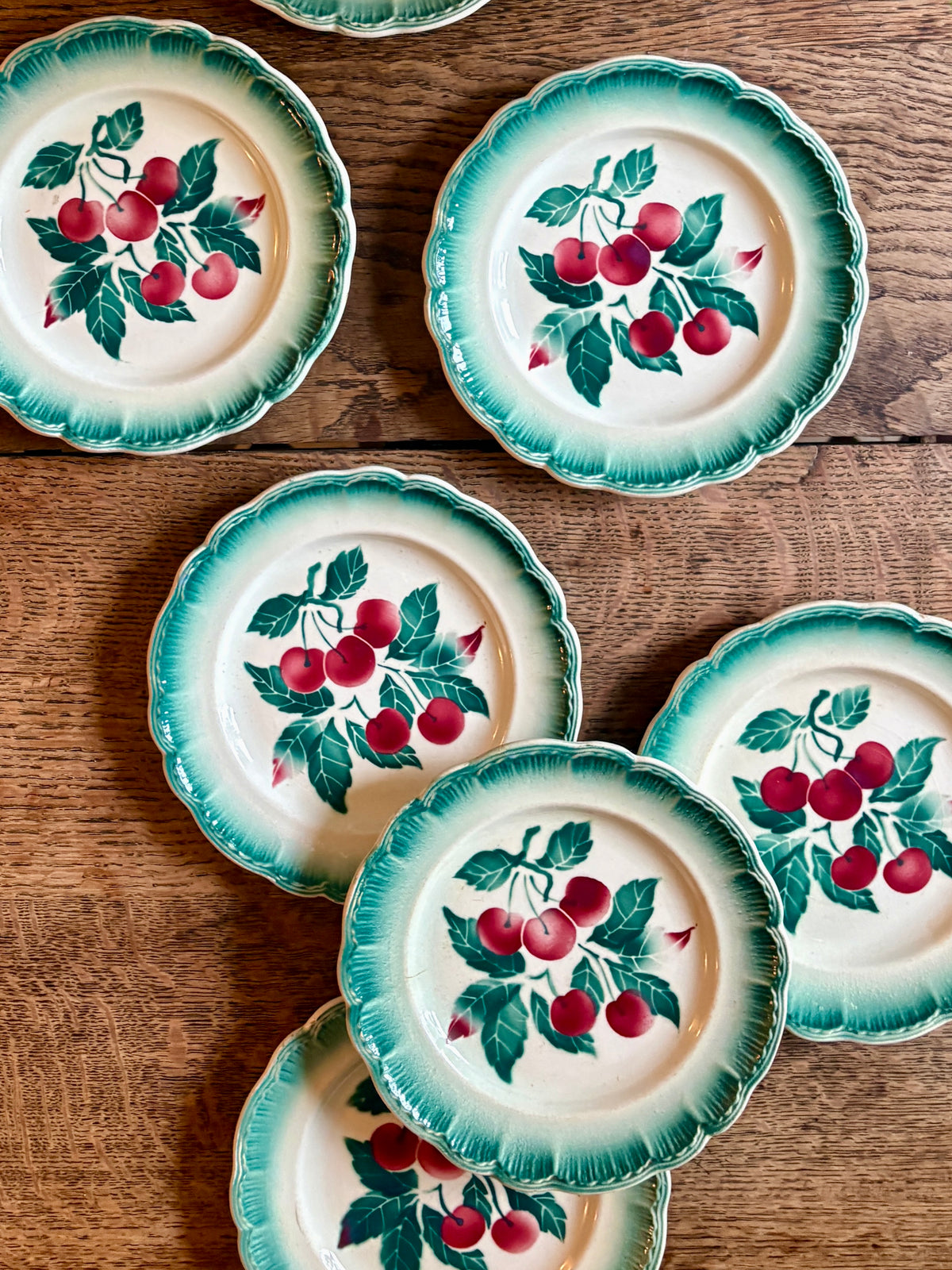 Lot de 7 assiettes à dessert vintage Badonvilier
