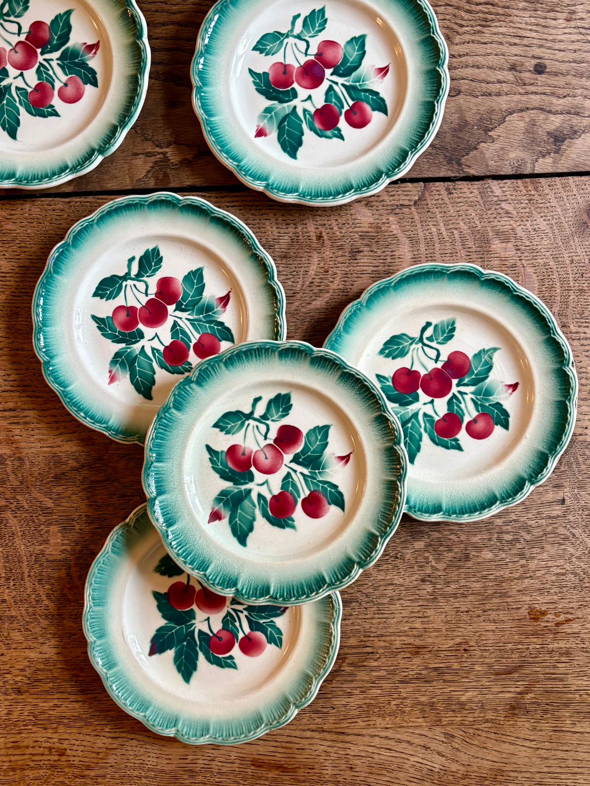 Lot de 7 assiettes à dessert vintage Badonvilier