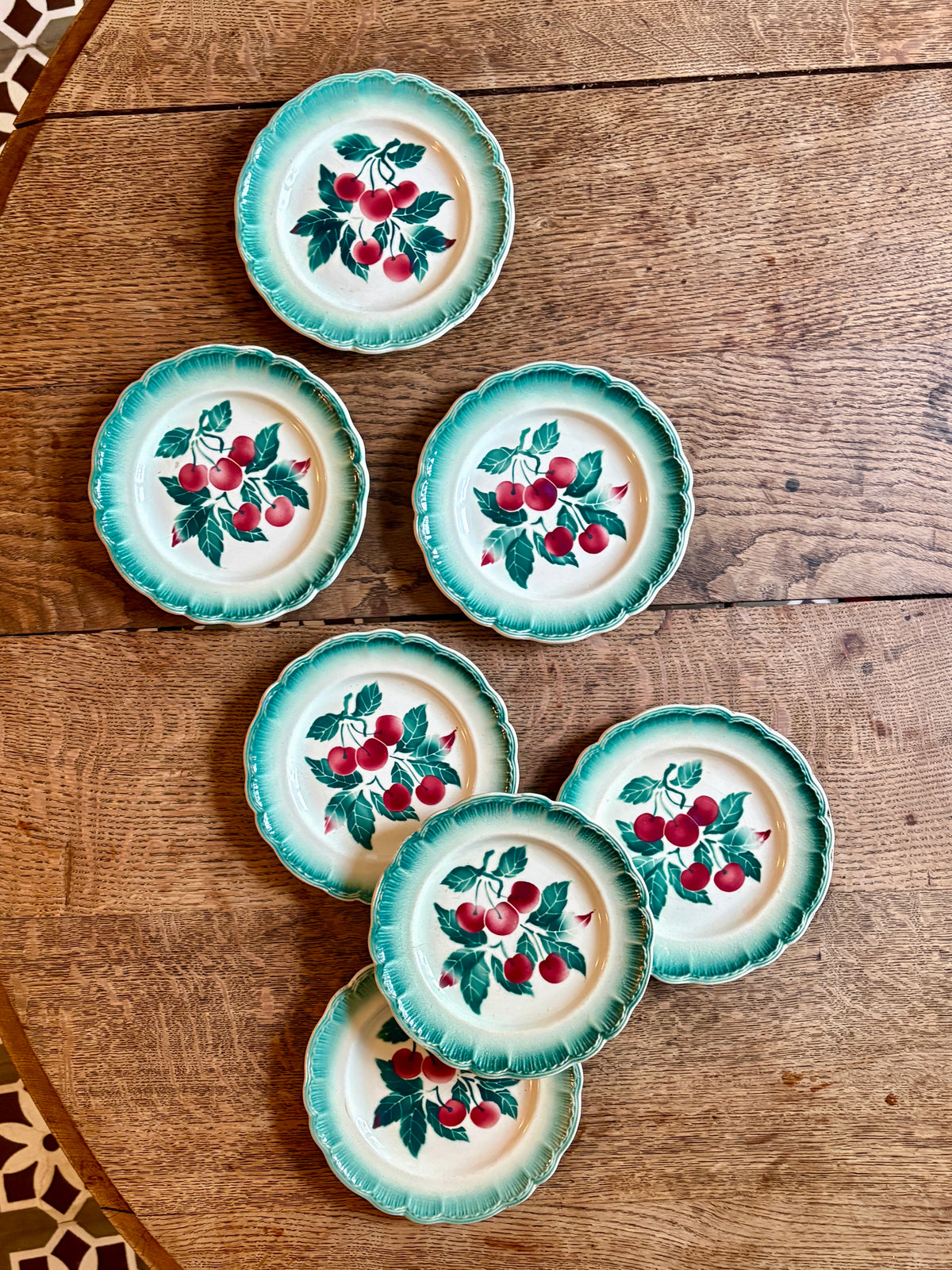 Lot de 7 assiettes à dessert vintage Badonvilier