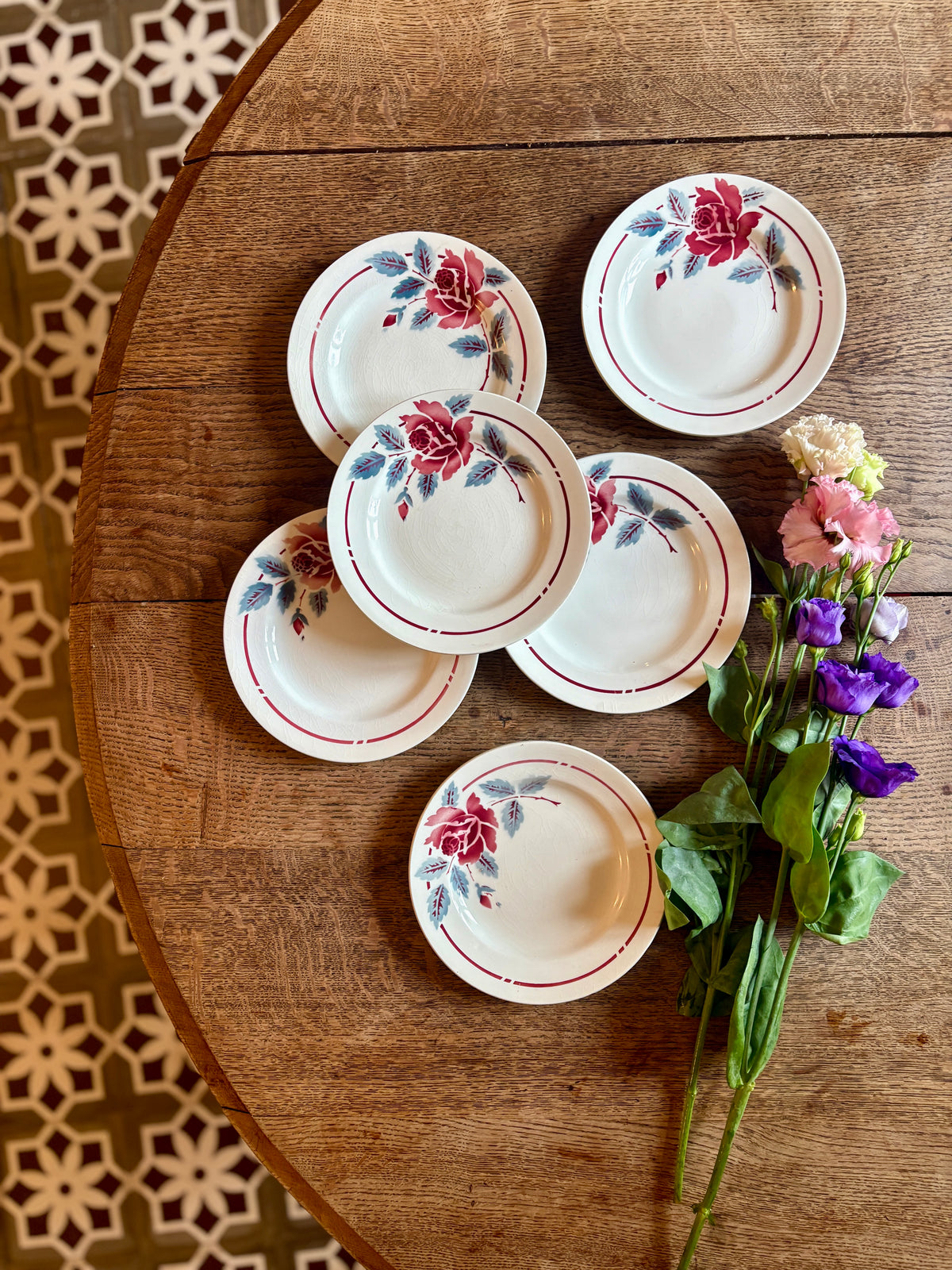 Lot de 6 assiettes à dessert vintage Modèle Nice de Moulin des Loups