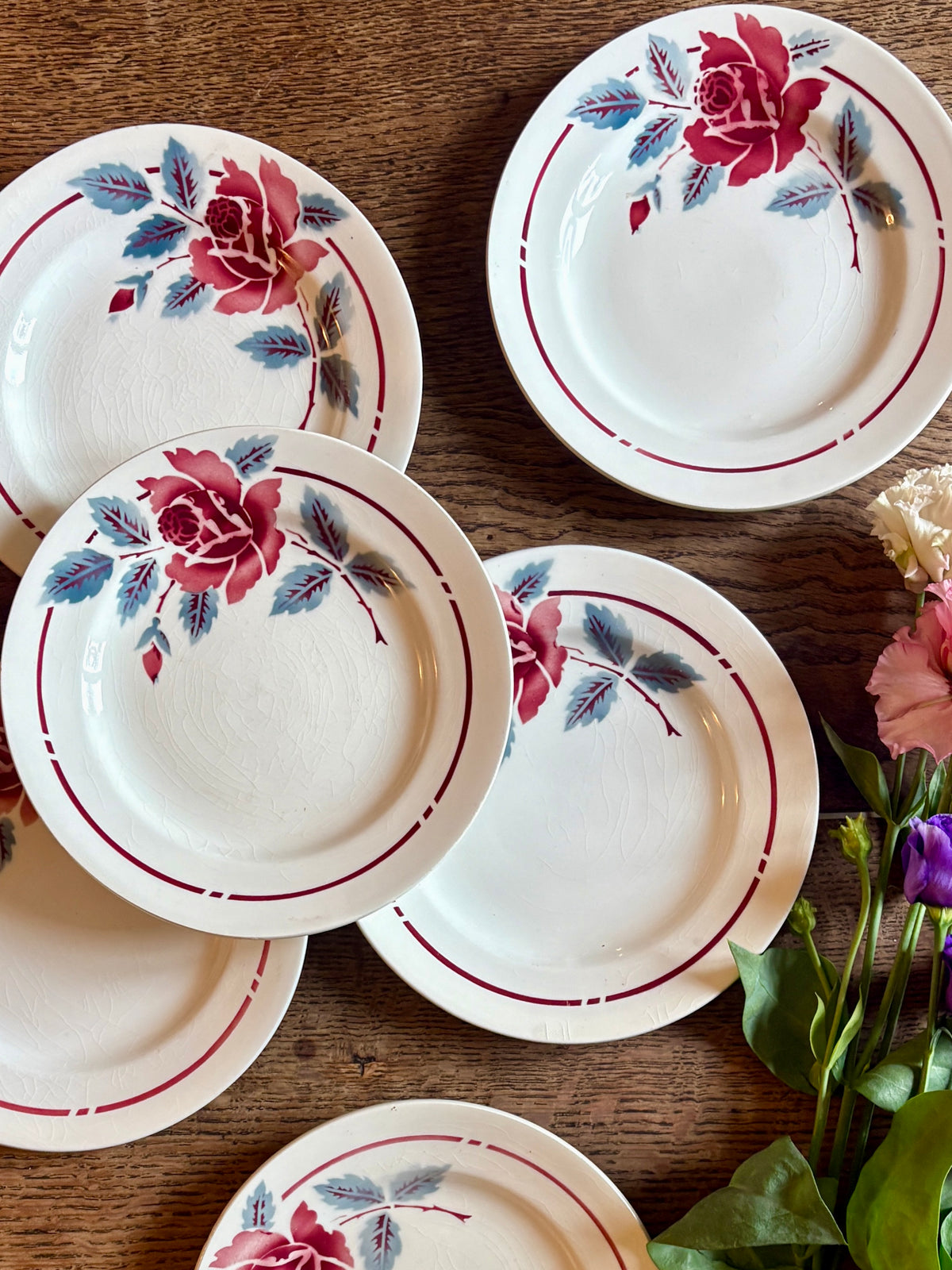 Lot de 6 assiettes à dessert vintage Modèle Nice de Moulin des Loups