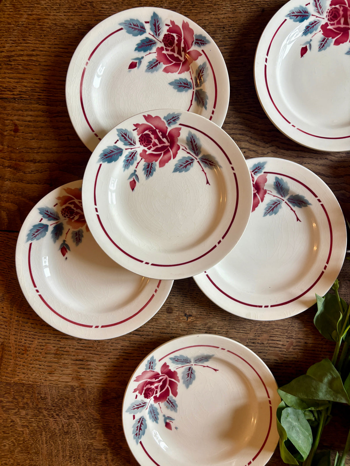 Lot de 6 assiettes à dessert vintage Modèle Nice de Moulin des Loups