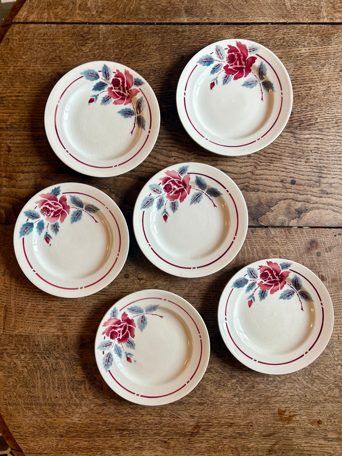 Lot de 6 assiettes à dessert vintage Modèle Nice de Moulin des Loups