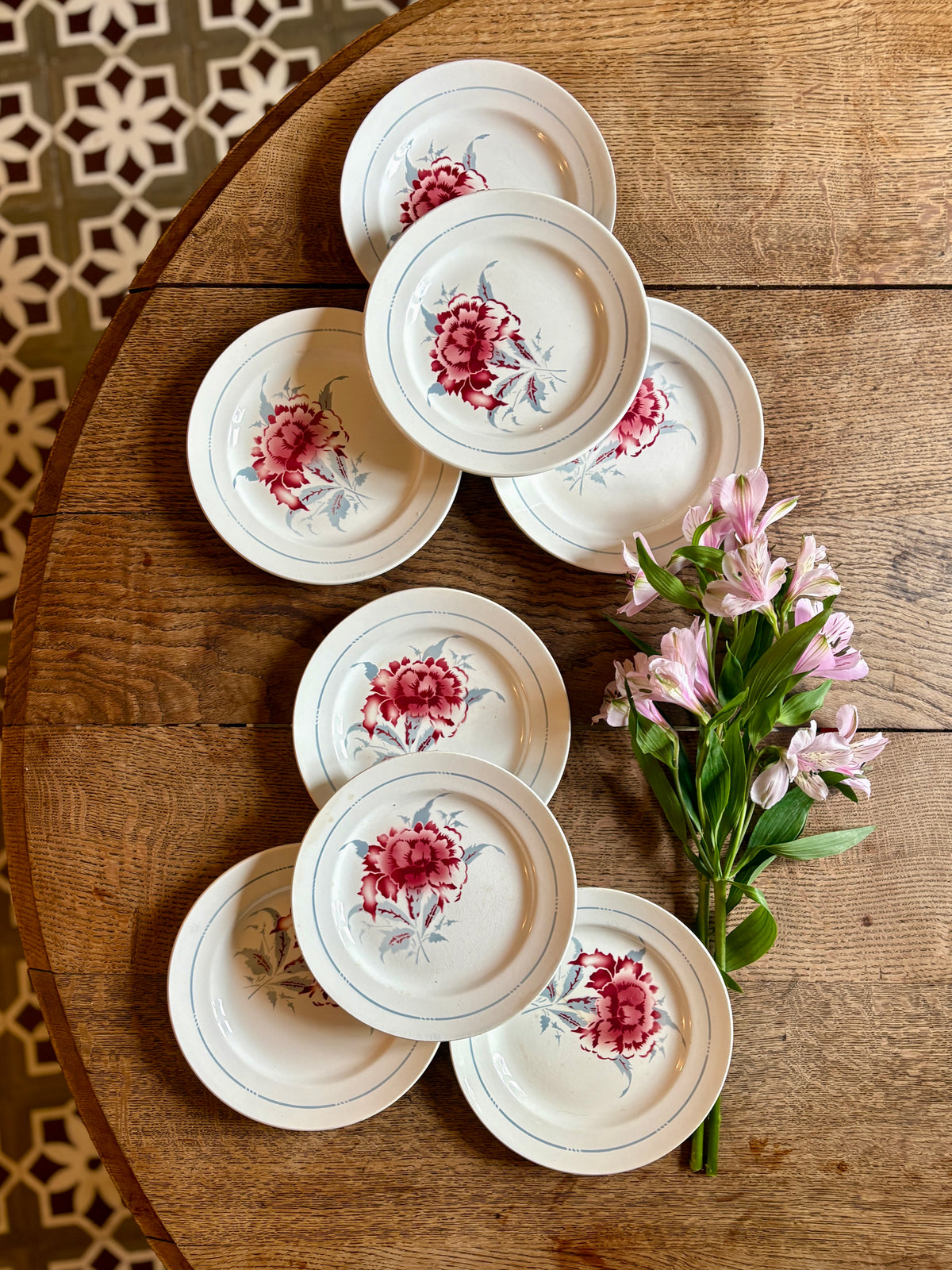 lot de 8 assiettes à dessert vintage - Saint Amand