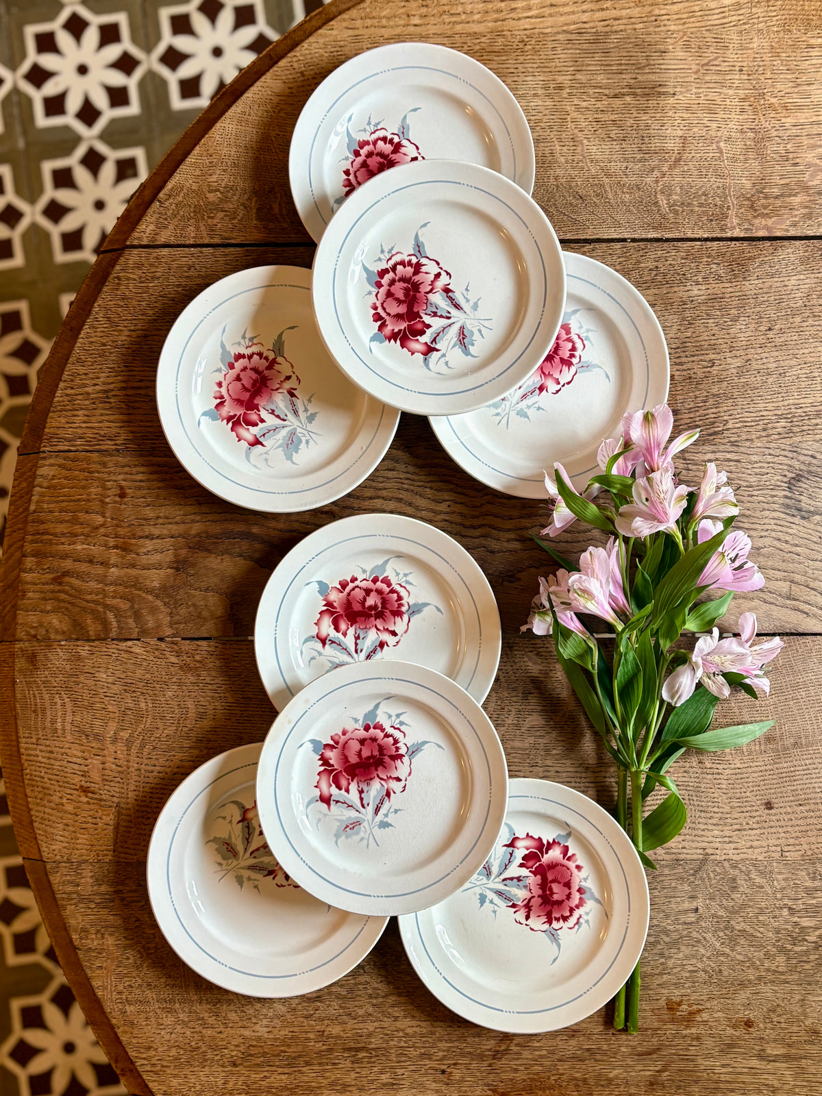 lot de 8 assiettes à dessert vintage - Saint Amand