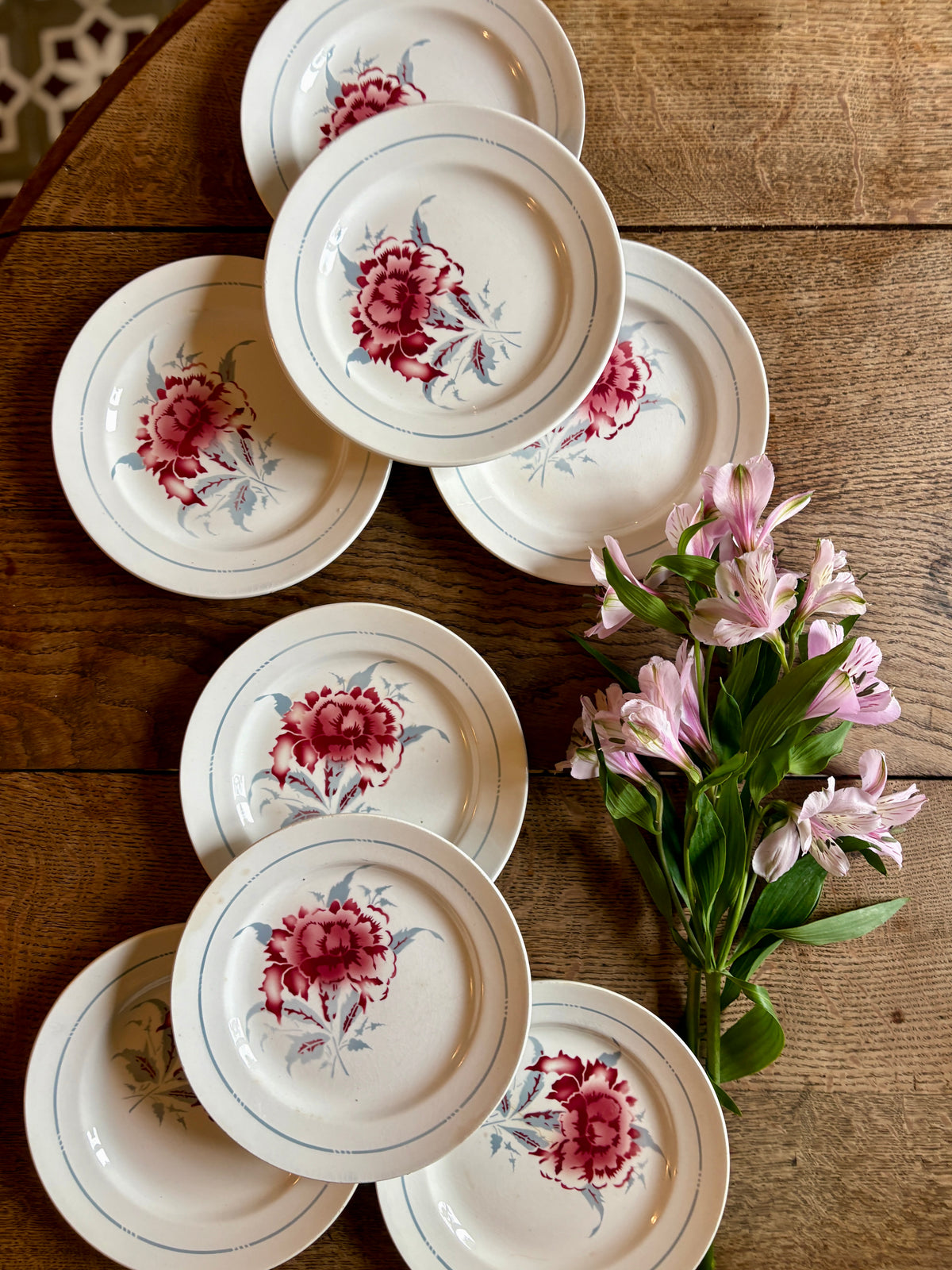 lot de 8 assiettes à dessert vintage - Saint Amand