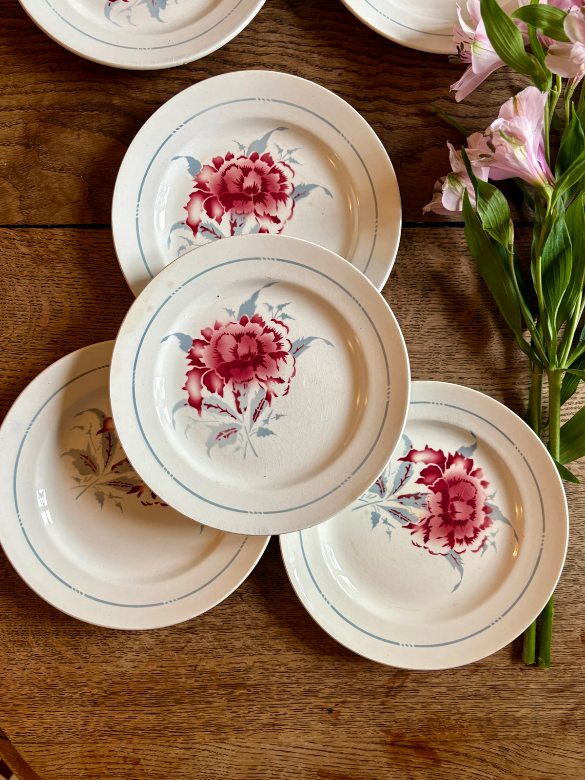lot de 8 assiettes à dessert vintage - Saint Amand