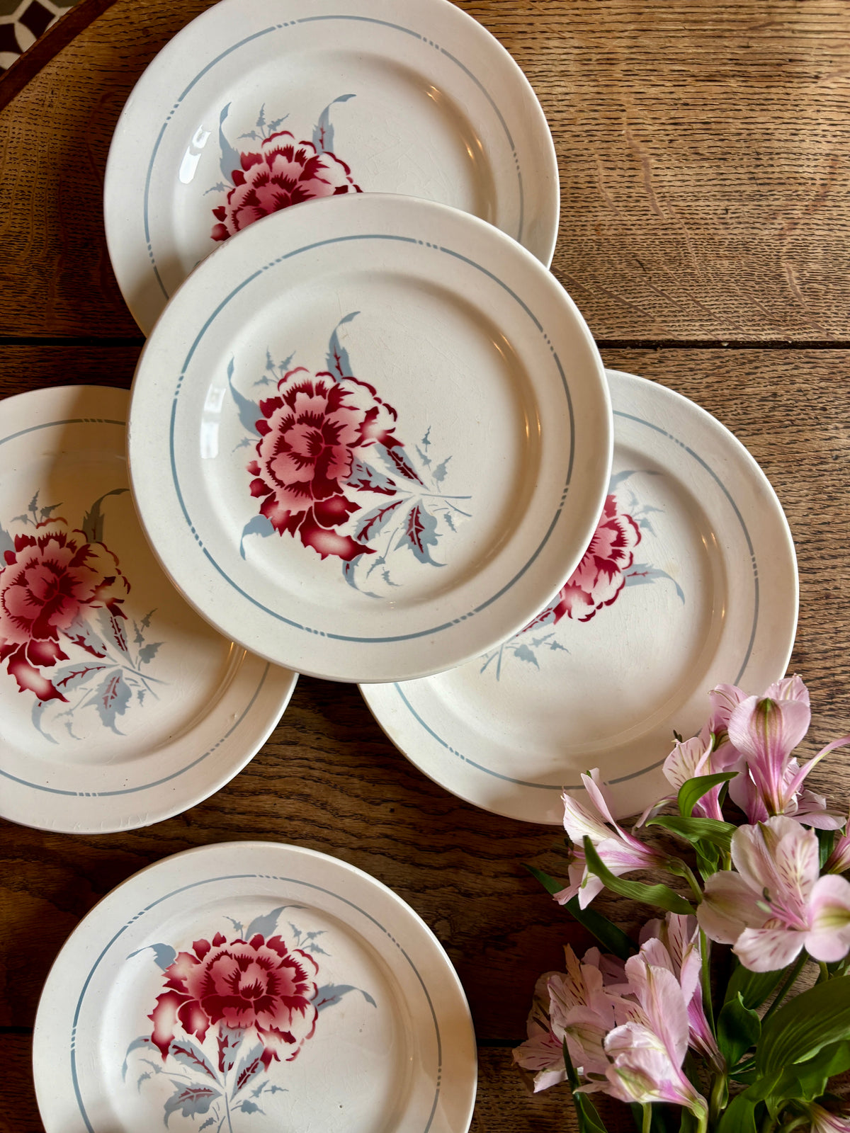 lot de 8 assiettes à dessert vintage - Saint Amand