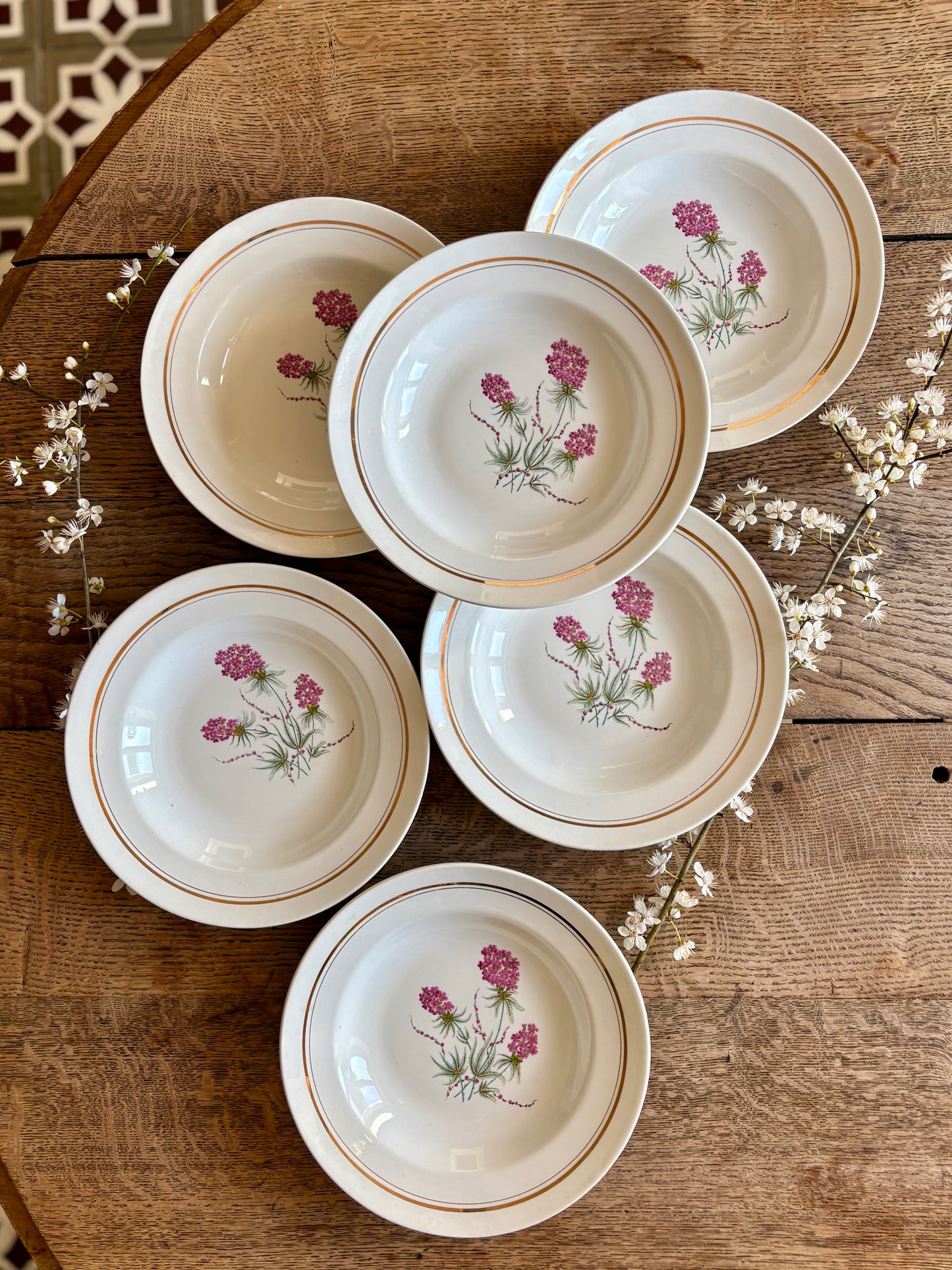 Lot de 6 assiettes creuses vintage - Moulin des Loups