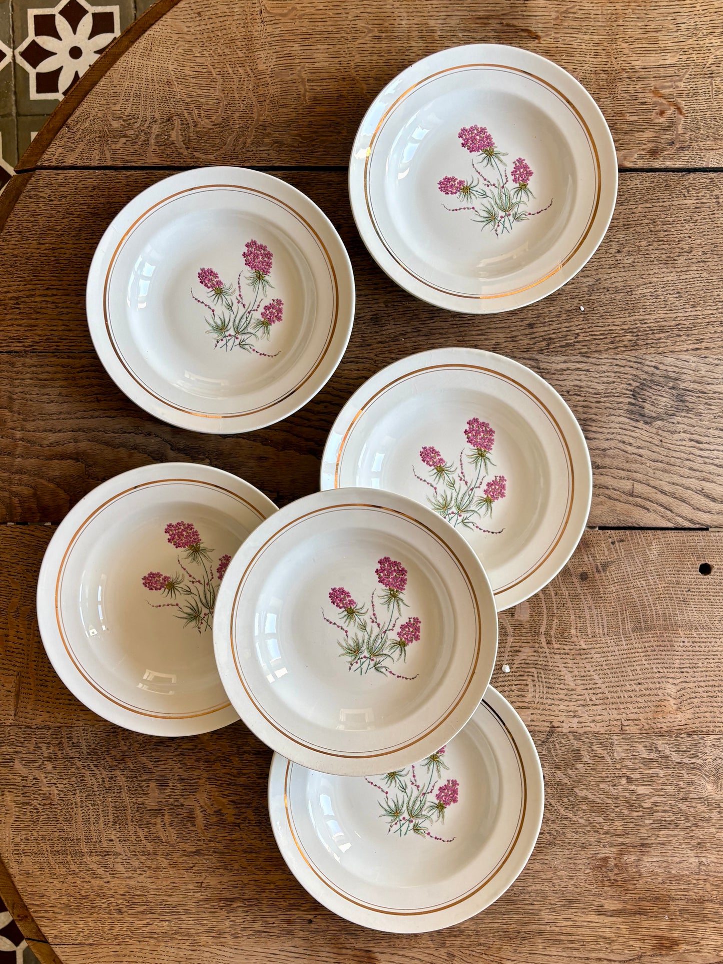 Lot de 6 assiettes creuses vintage - Moulin des Loups