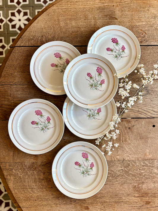 Lot de 6 assiettes plates vintage - Moulin des Loups