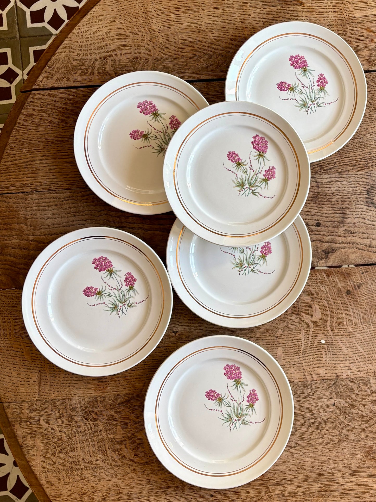 Lot de 6 assiettes plates vintage - Moulin des Loups