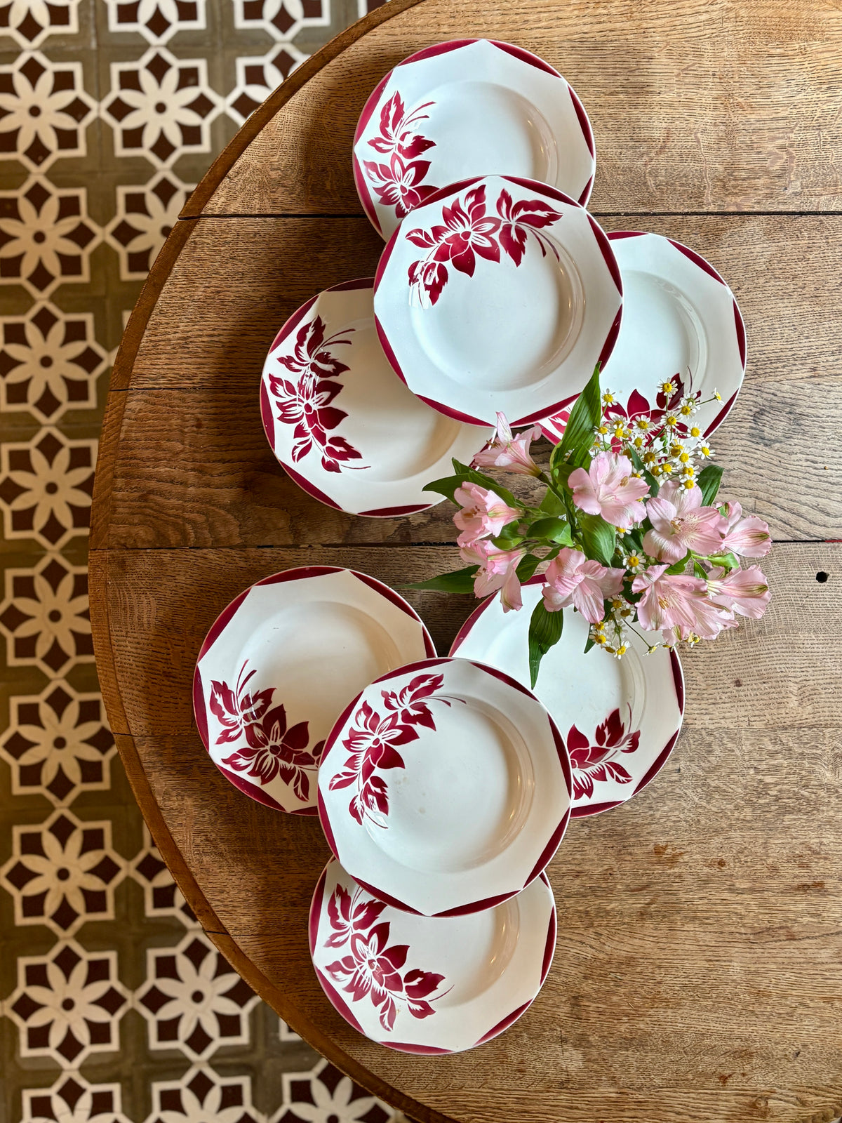 Lot de 8 assiettes creuses vintage, Jacky de Digoin