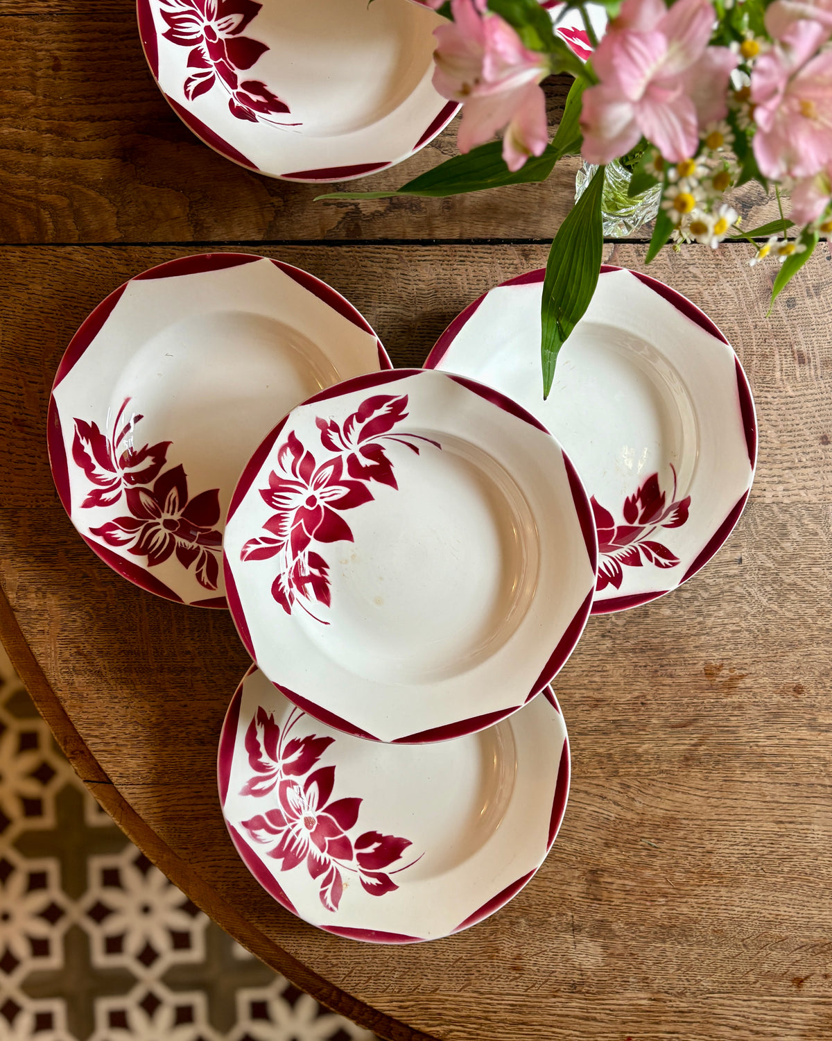 Lot de 8 assiettes creuses vintage, Jacky de Digoin