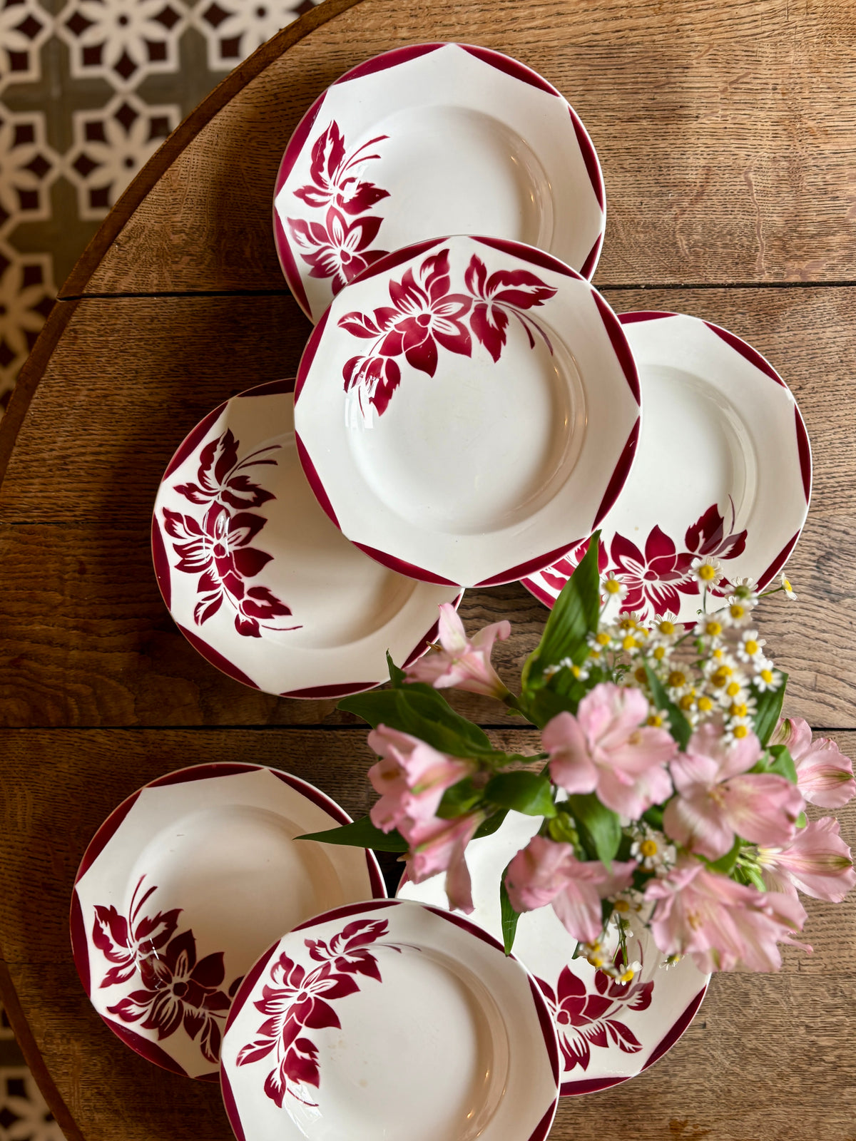 Lot de 8 assiettes creuses vintage, Jacky de Digoin