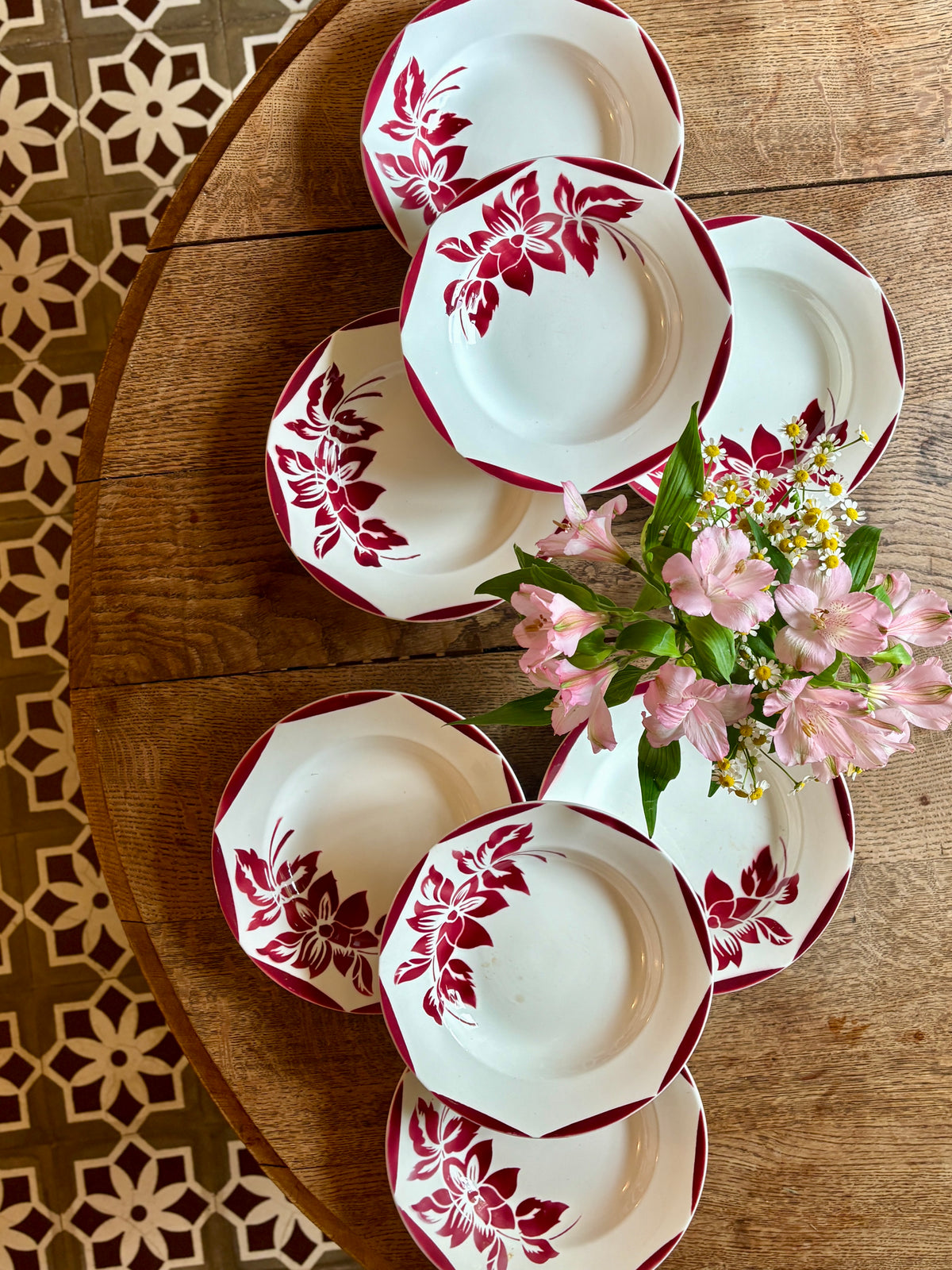 Lot de 8 assiettes creuses vintage, Jacky de Digoin