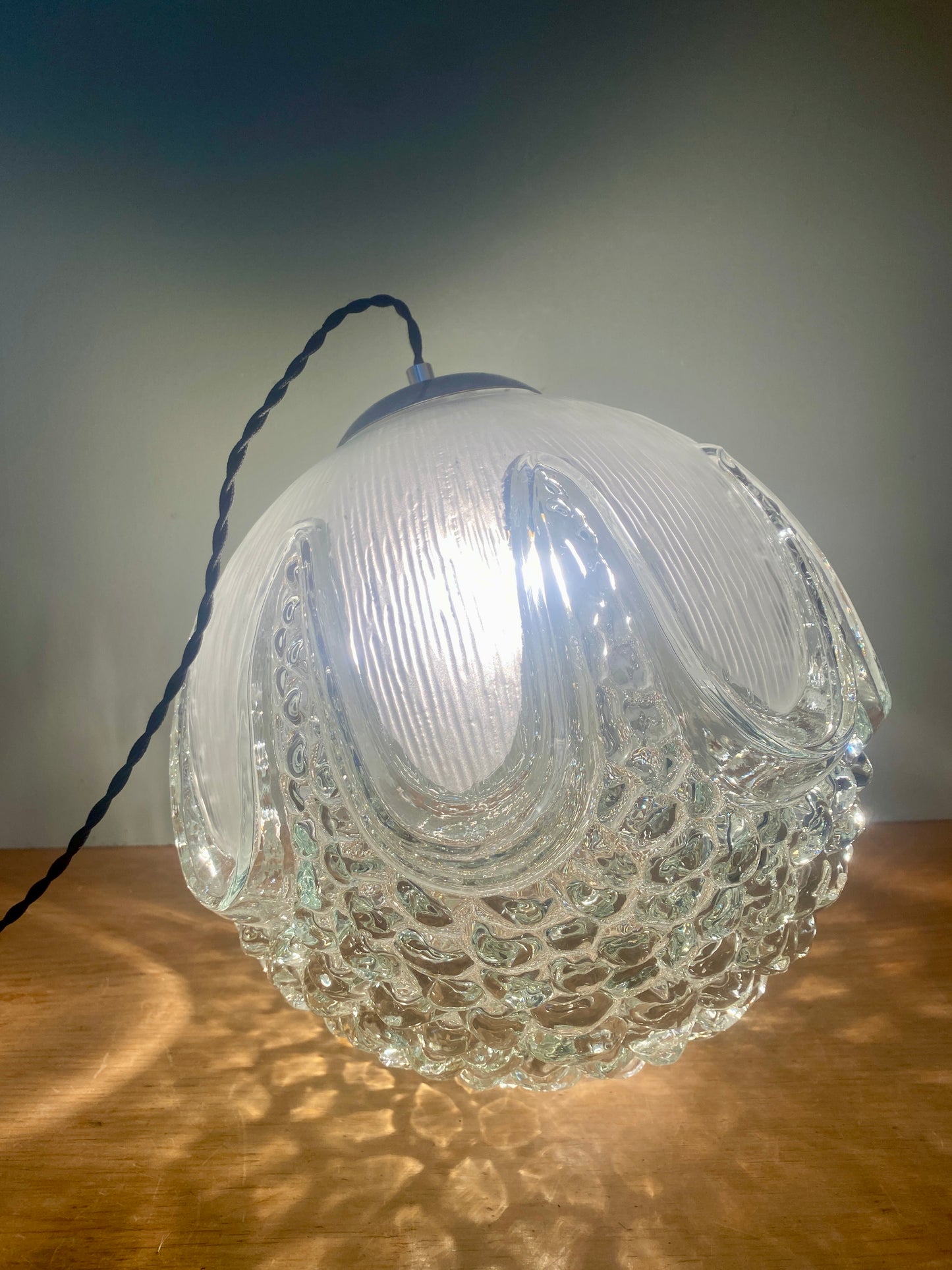 Baladeuse globe vintage en verre XL