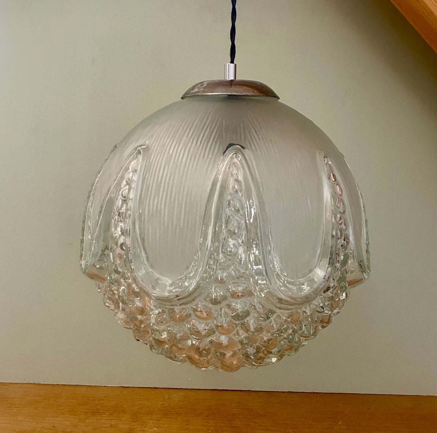 Baladeuse globe vintage en verre XL