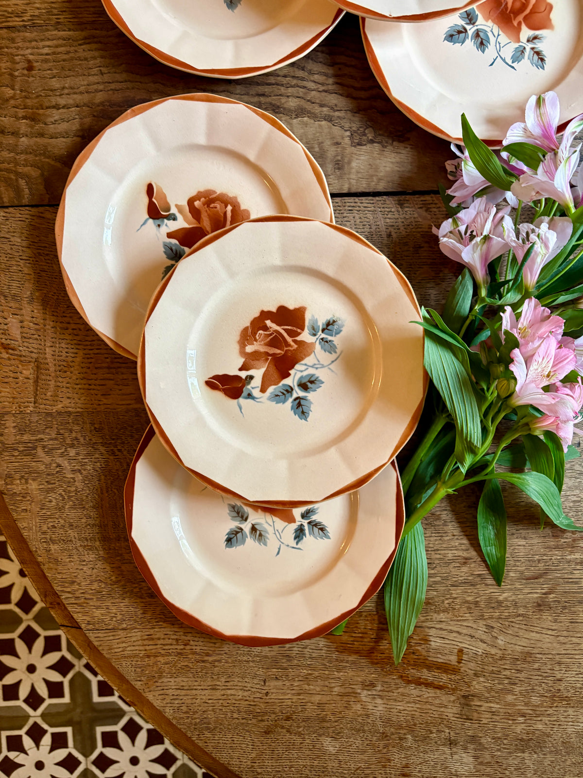 Lot de 7 assiettes plates vintage de Digoin Sarreguemines