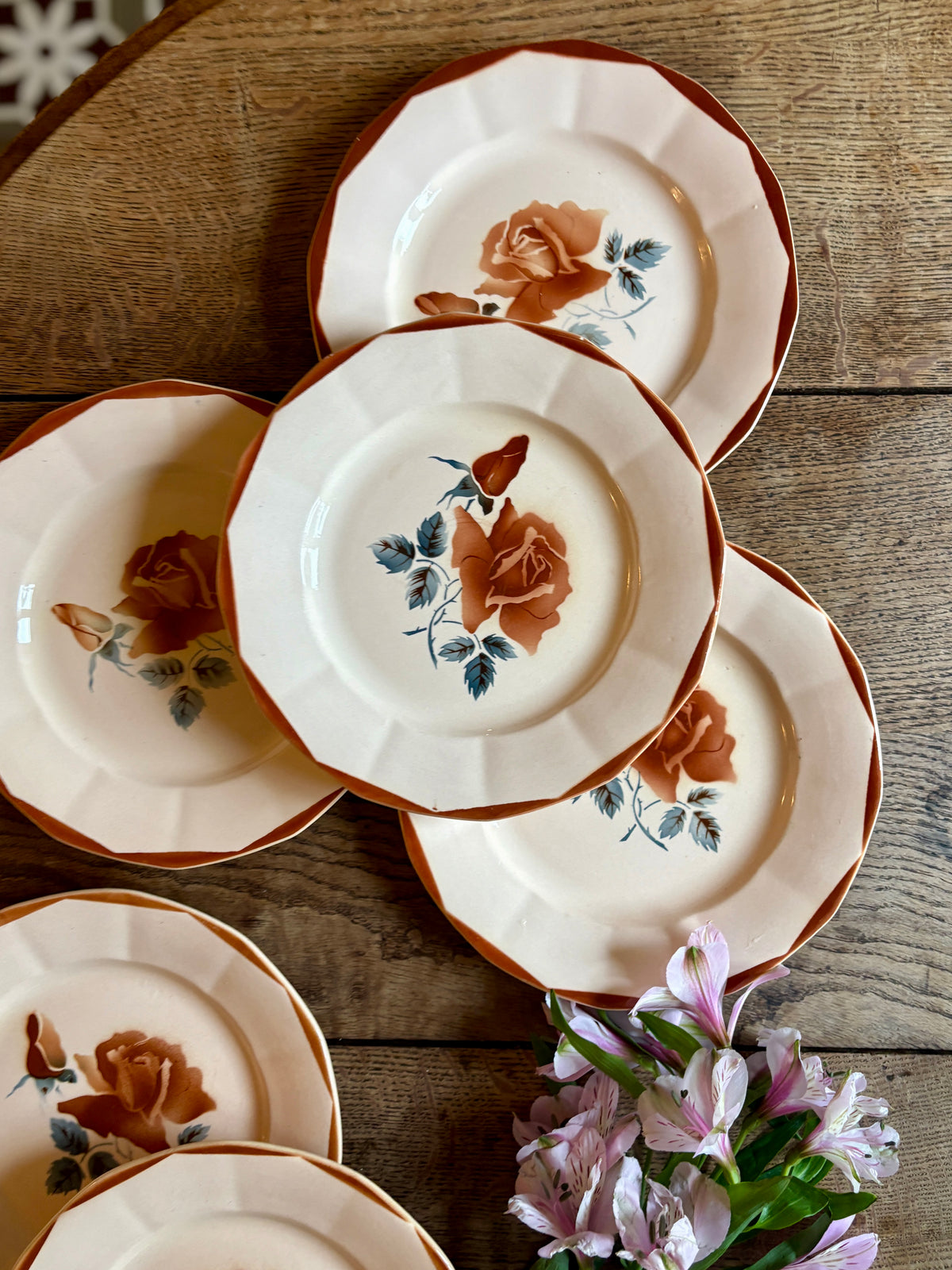 Lot de 7 assiettes plates vintage de Digoin Sarreguemines