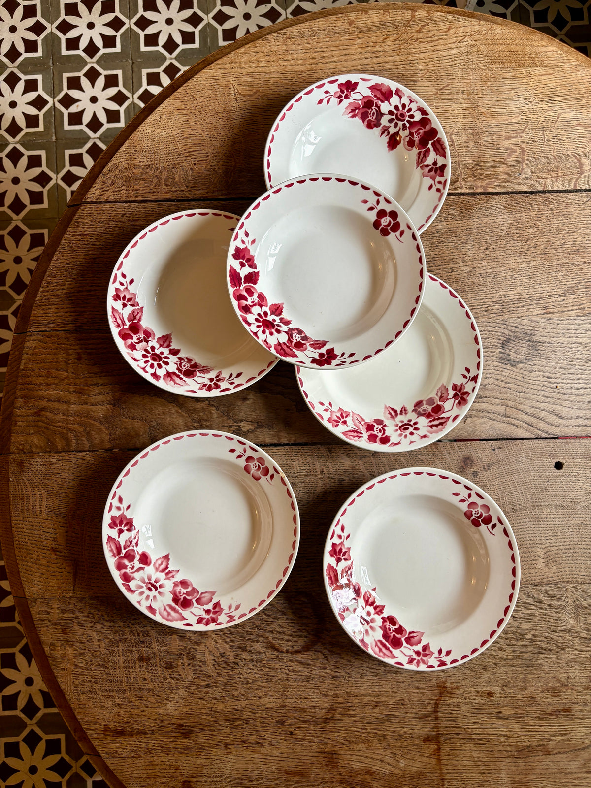 Lot de 6 assiettes creuses vintage Modèle Jane de Céranord
