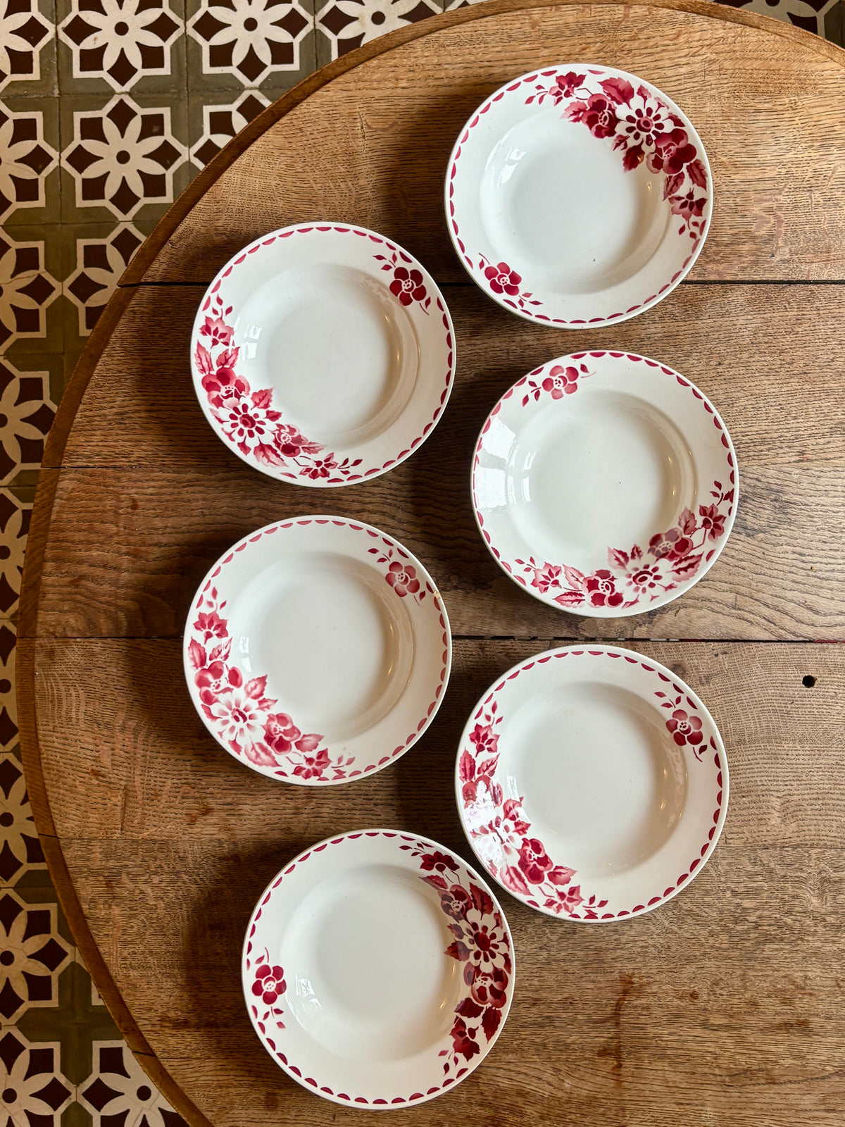 Lot de 6 assiettes creuses vintage Modèle Jane de Céranord