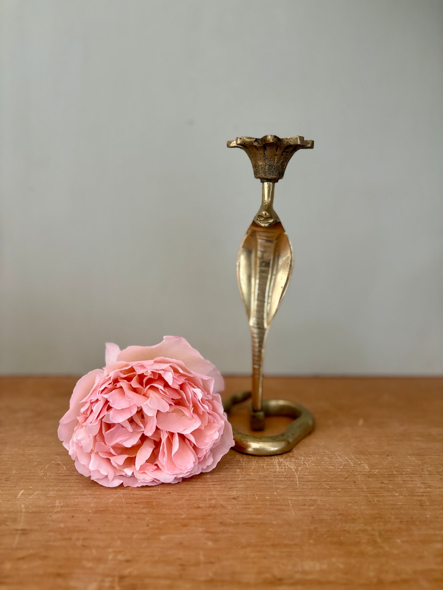 Bougeoir cobra vintage en laiton