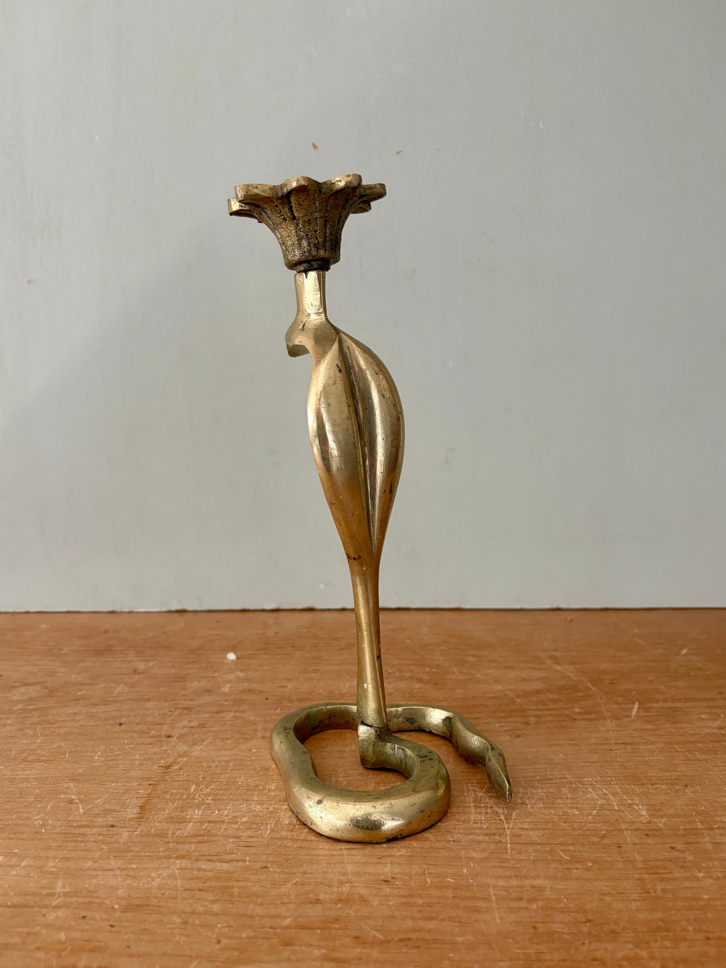 Bougeoir cobra vintage en laiton