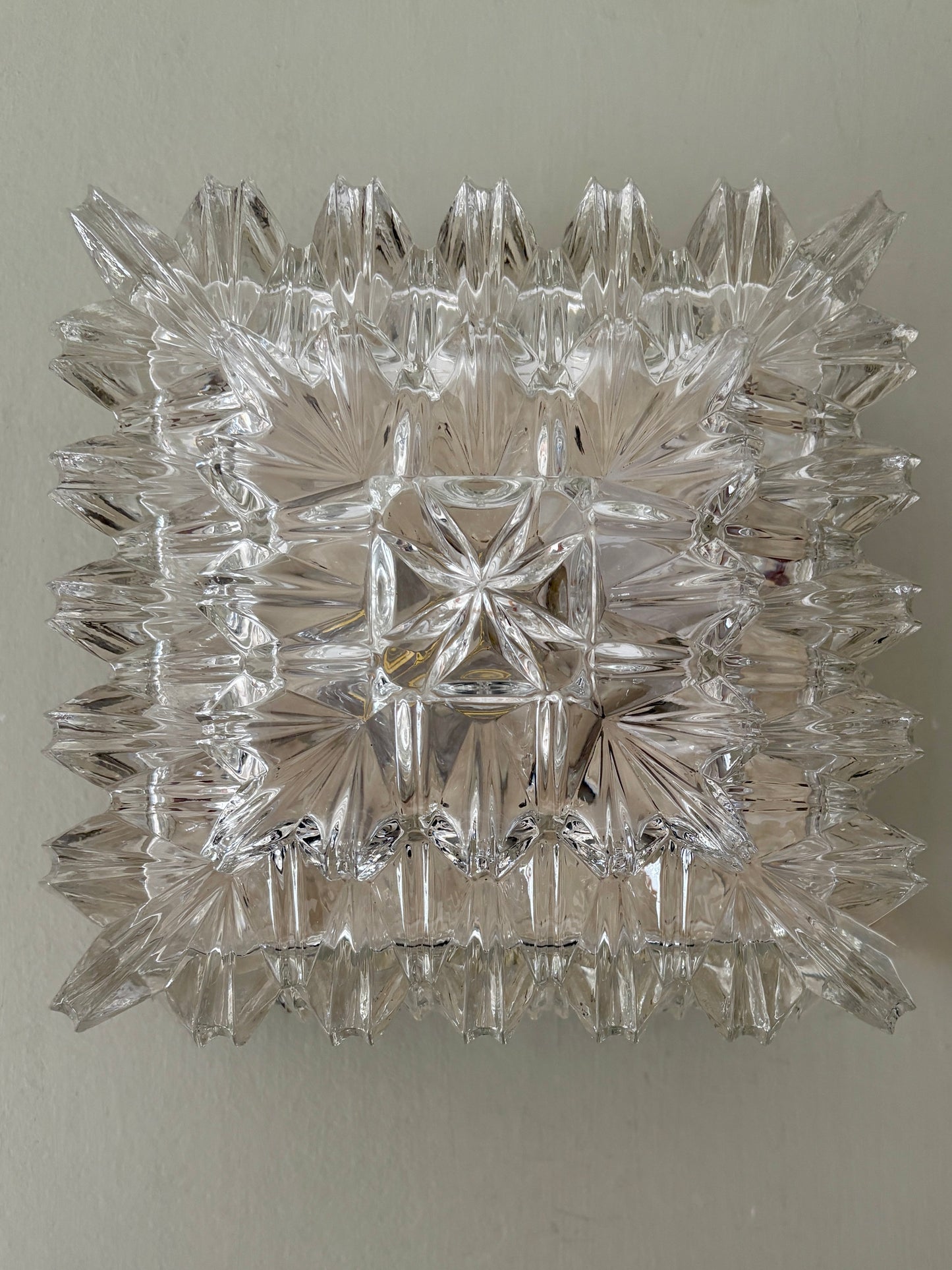 Plafonnier ou applique vintage en verre moulé - Limburg