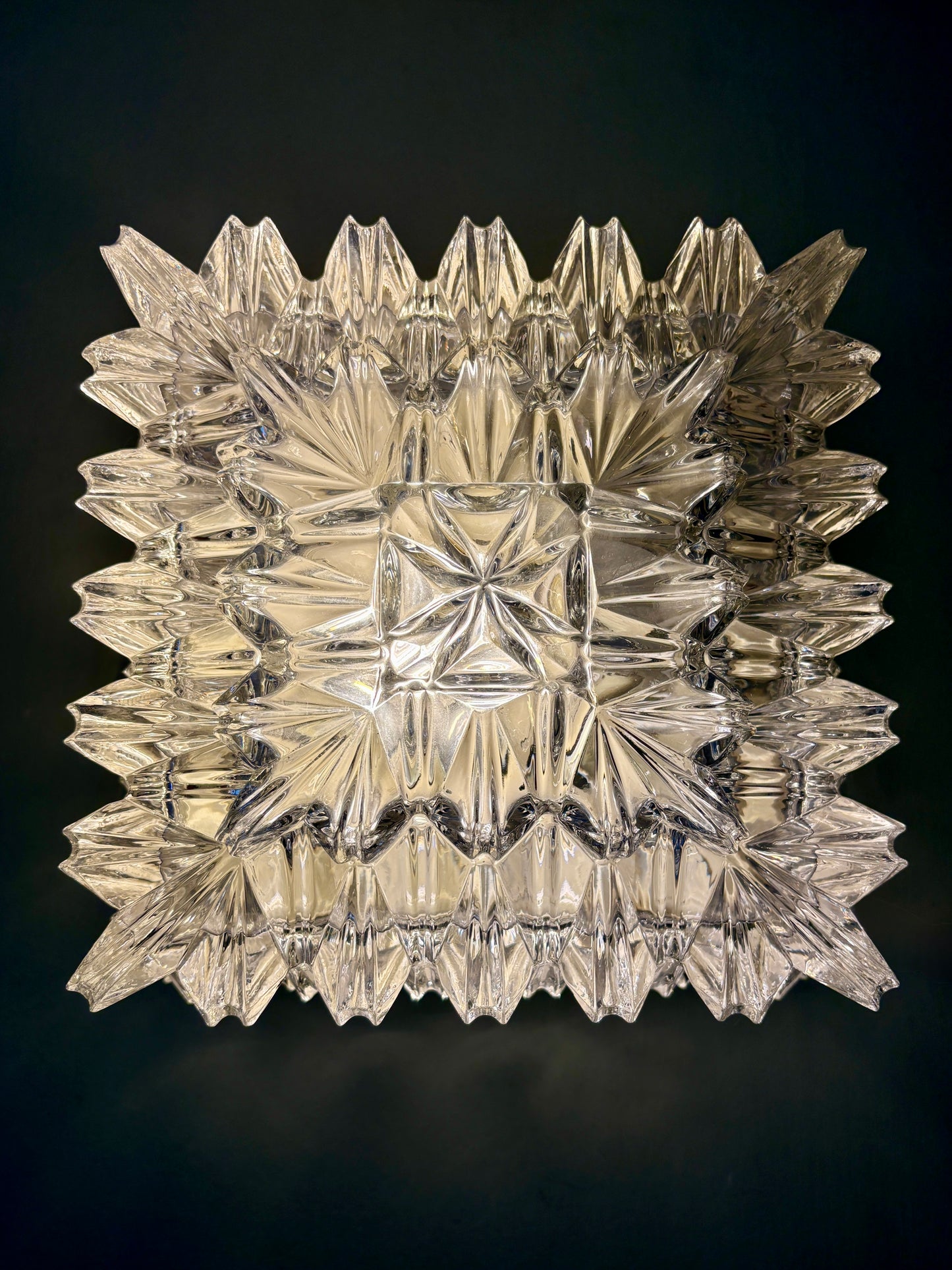 Plafonnier ou applique vintage en verre moulé - Limburg