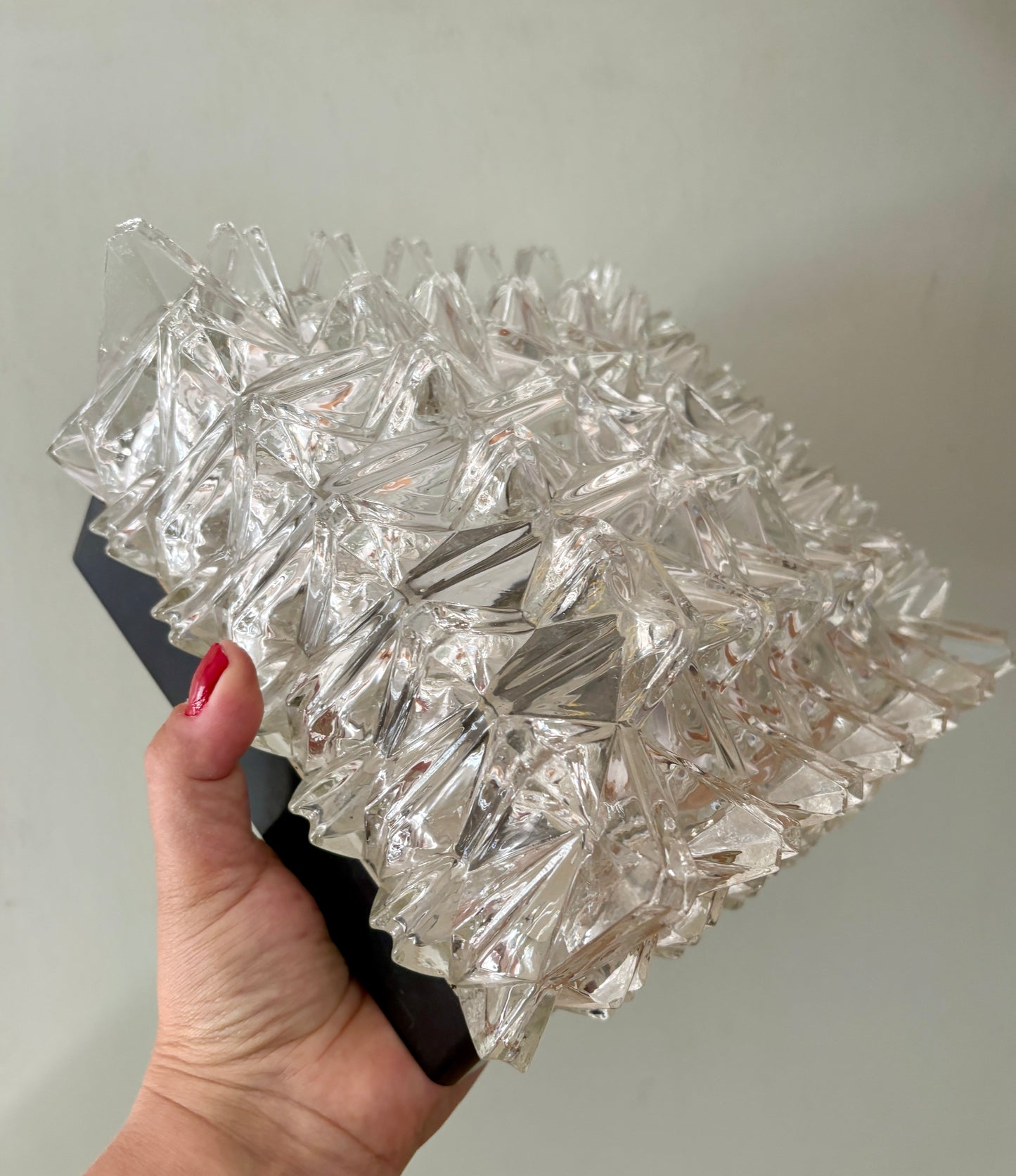 Plafonnier ou applique vintage en verre moulé - Limburg