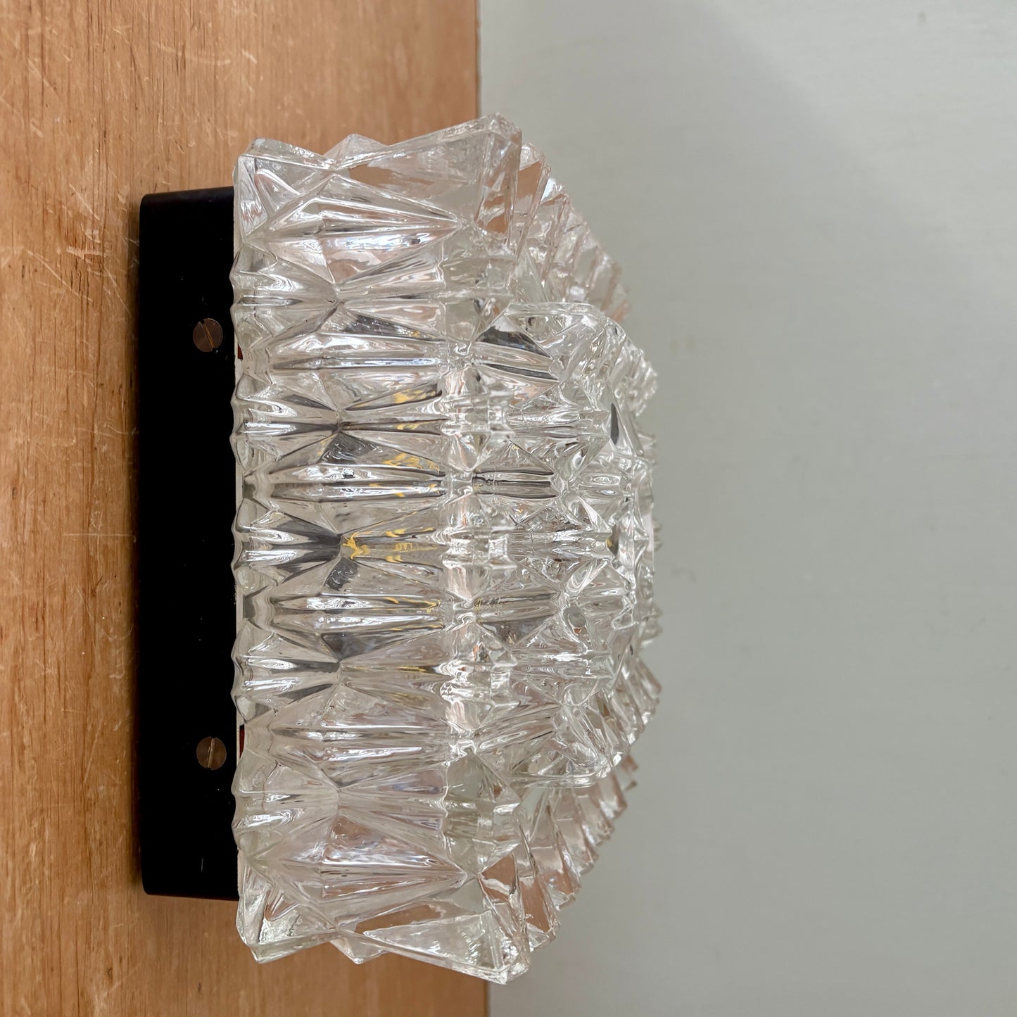 Plafonnier ou applique vintage en verre moulé - Limburg