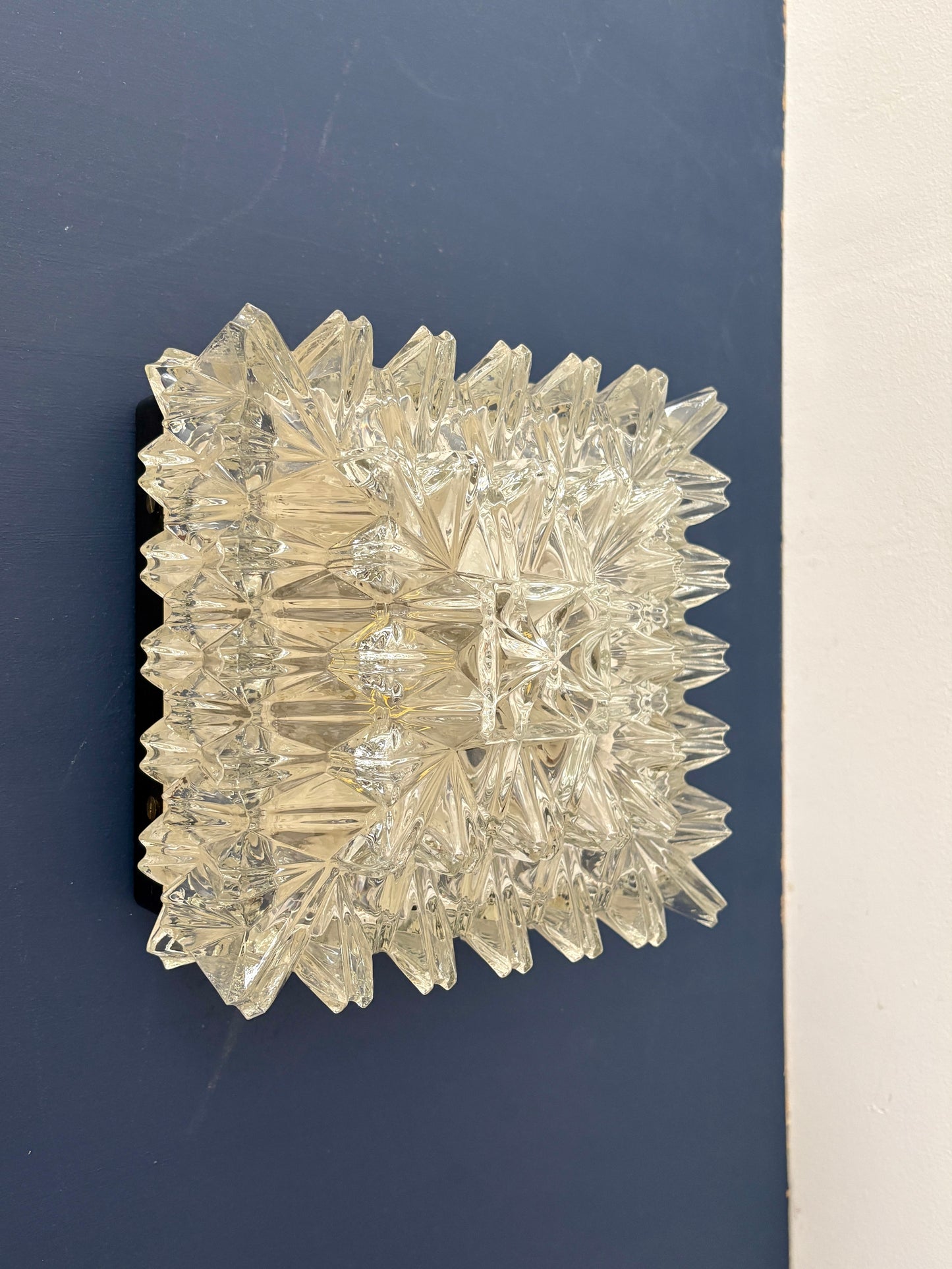 Plafonnier ou applique vintage en verre moulé - Limburg