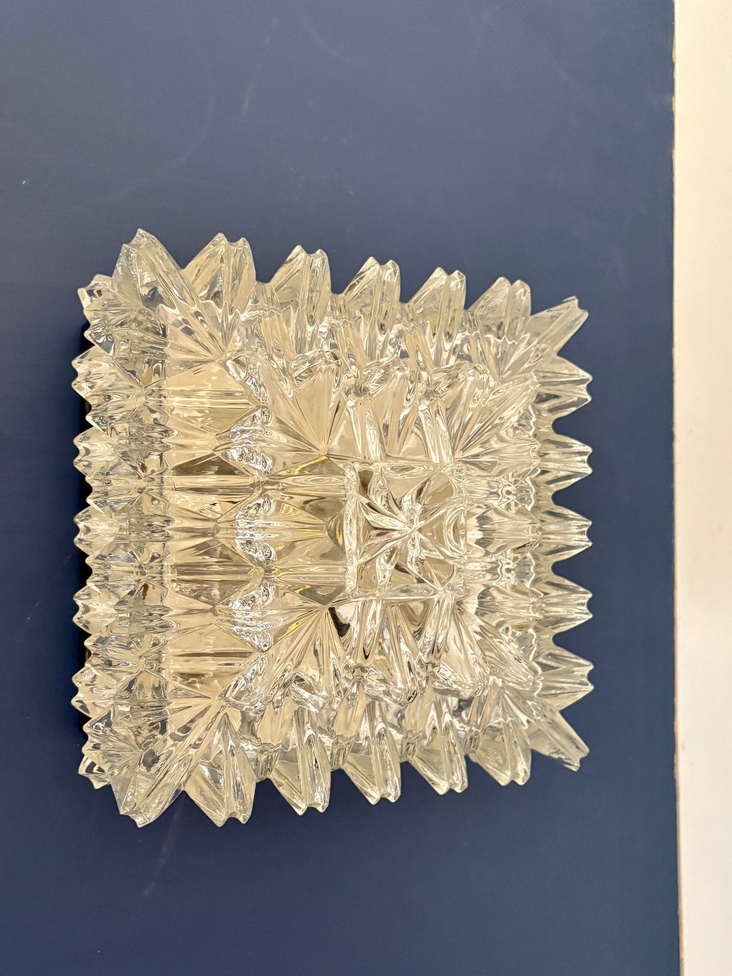 Plafonnier ou applique vintage en verre moulé - Limburg