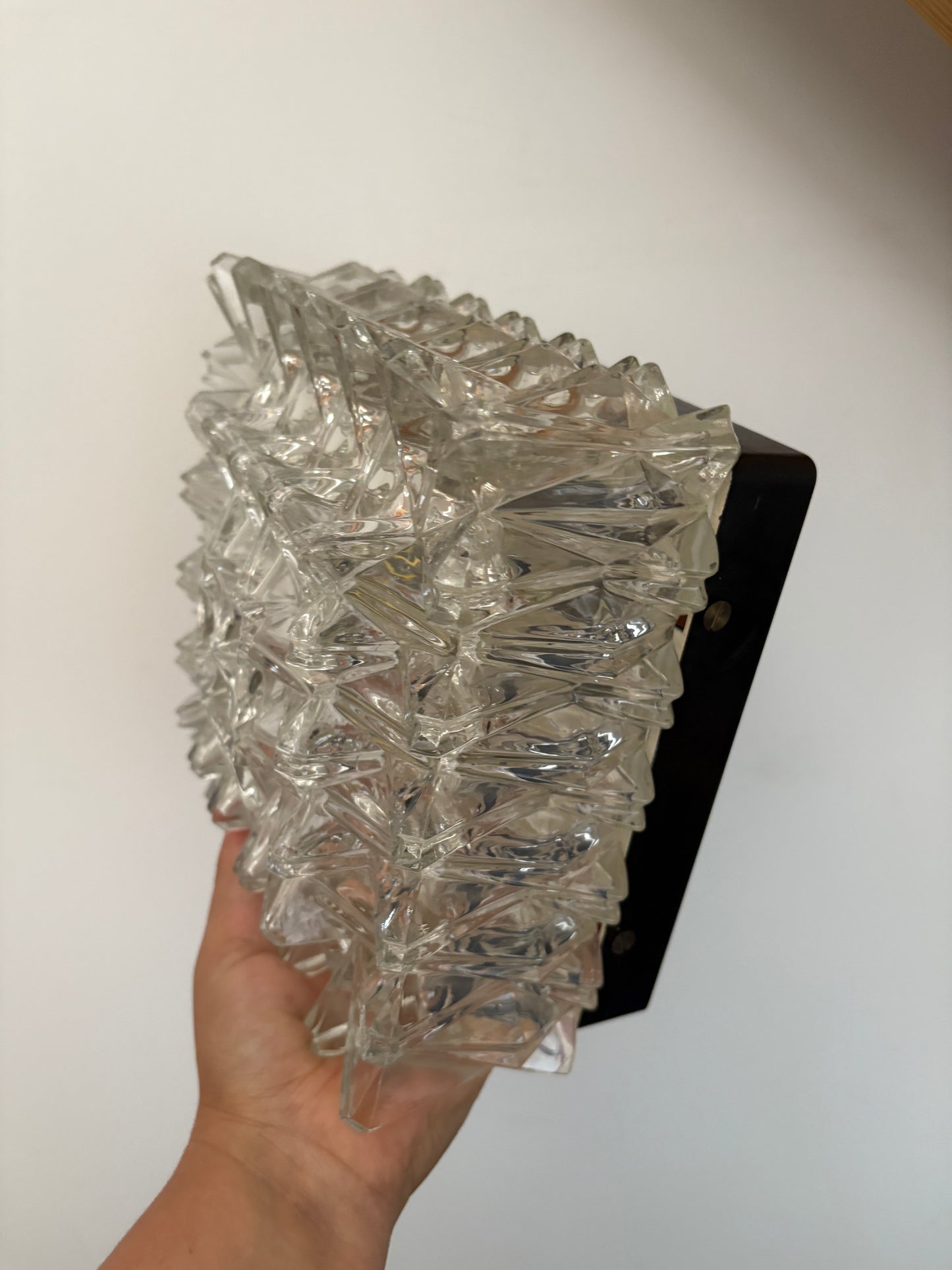 Plafonnier ou applique vintage en verre moulé - Limburg