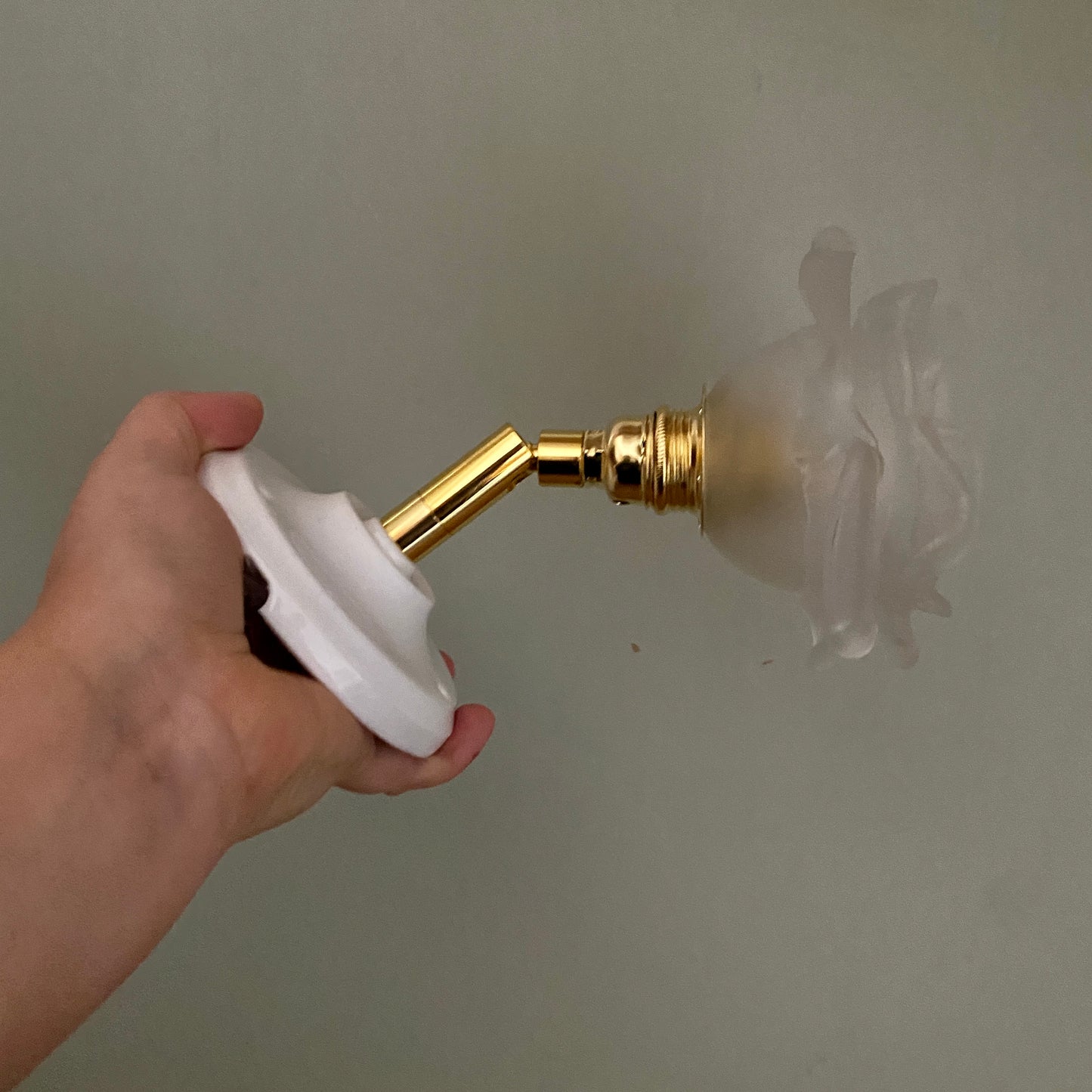 Applique tulipe vintage en verre dépoli en forme de rose